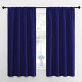 NICETOWN Kitchen Curtains, Short Blackout Drapes, Navy Blue, 34" Wide by 54" Long, 2 PCs, Thermal Insulated Blackout Curtain Panels for Kids Room, Play Room