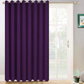 Yakamok Extra Wide Blackout Curtain for Sliding Glass Door, Grommet Thermal Insulated Room Divider Curtain 100W x 84L inch, Room Darkening Patio Curtain,8.3ft Wide x 7ft Tall, 1 Panel,Purple