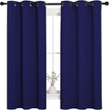 NICETOWN All Season Thermal Insulated Solid Grommet Top Blackout Curtains/Drapes/Panels for Kid's Room (Royal Blue, 2 Panels, 42 x 63 Inch)
