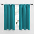 NICETOWN Peacock Blue Blackout Curtains Panels for Window, Thermal Insulated Rod Pocket Blackout Drapes/Draperies for Living Room (2 Panels, W34 x L45 inches)