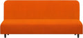 U-NICE HOME Stretch Futon Cover Armless Bed Slipcover - Soft Jacquard Fabric Washable for Pet Friendly, Orange