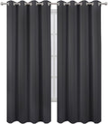 LEMOMO Blackout Curtains 52 x 90 inches Long Dark Grey Curtains Set of 2 Panels Thermal Insulated Room Darkening Curtains for Bedroom