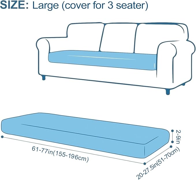 Smiry Printed Couch Cushion Covers, Stretch Soft Couch Covers for Sofa, Washable Non-Slip Sofa Slipcover Furniture Protector for Indoor and Outdoor (Large, Mocha)