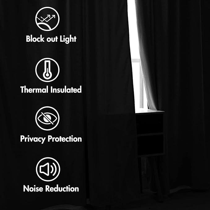 MIULEE Greyish White Velvet Curtains 90 inches 2 Panels - Luxury Blackout Curtains for Bedroom Living Room Thermal Insulated Super Soft Window Drapes Rod Pocket & Back Tab, W 52 x L 90 inch