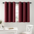 MIULEE Short Curtains for Windows - Christmas Burgundy Red Blackout Half Window Curtains Thermal Insulated Drapes for Kitchen Bedroom Bathroom Grommet Top Small Basement Tiers W40 x L36 Inch 2 Panels