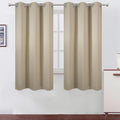 LEMOMO Blackout Curtains 40 x 63 inch/Beige Curtains Set of 2 Panels/Thermal Insulated Room Darkening Bedroom Curtains