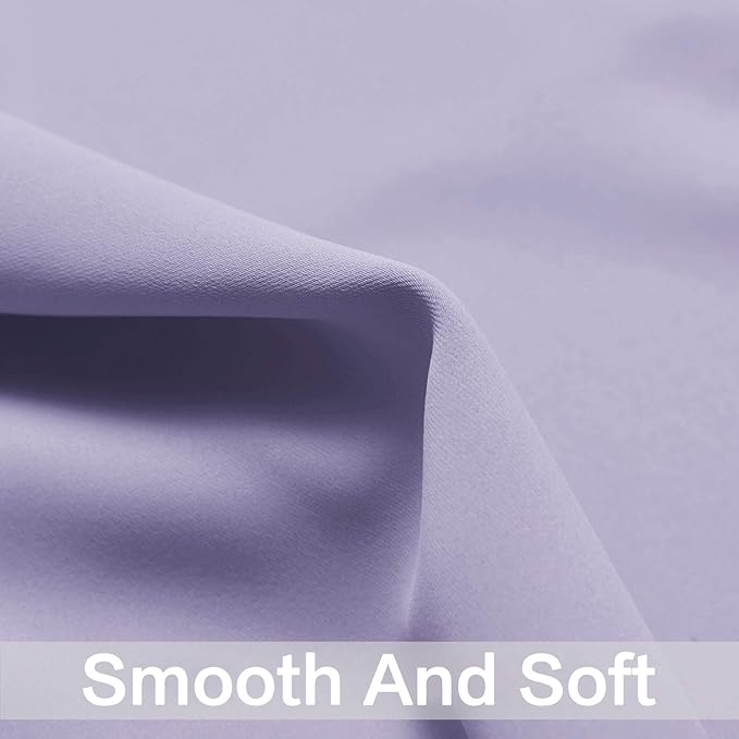 Yakamok Blackout Curtains for Bedroom - Grommet Thermal Insulated Room Darkening Curtains for Living Room, Set of 2 Panels (38 x 84Inch, Lilac)
