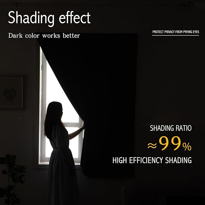 Self Adhesive Portable Blackout Curtains for Bedroom Easy to Install Window Thermal Lnsulated Kitchen Room Darkening Small Window Curtains, 59" W X 59" L, Navy Blue, 1 Panel