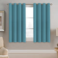 H.VERSAILTEX Blackout Curtain for Living Room Small Window Kitchen Blackout Curtains 45 inch Length Energy Saving Solid Grommet Blackout Drape, One Panel, Storm Blue, 52" W x 45" L