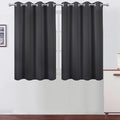 LEMOMO Dark Grey Thermal Blackout Curtains/52 x 45 Inch/Set of 2 Panels Room Darkening Curtains