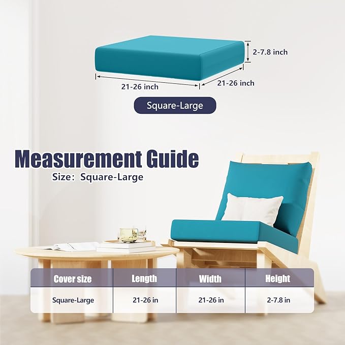 8Pcs Stretch Patio Cushion Covers, Outdoor Couch & Sofa Replacement Slipcovers for Patio Furniture Cushion Covers, Washable Reusable Furniture Protector