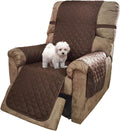 U-NICE HOME Recliner Chair Covers Reversible Quilted Water Repellent Pet Protectors with Elastic Straps (23''Recliner Small, Coffee/Beige)