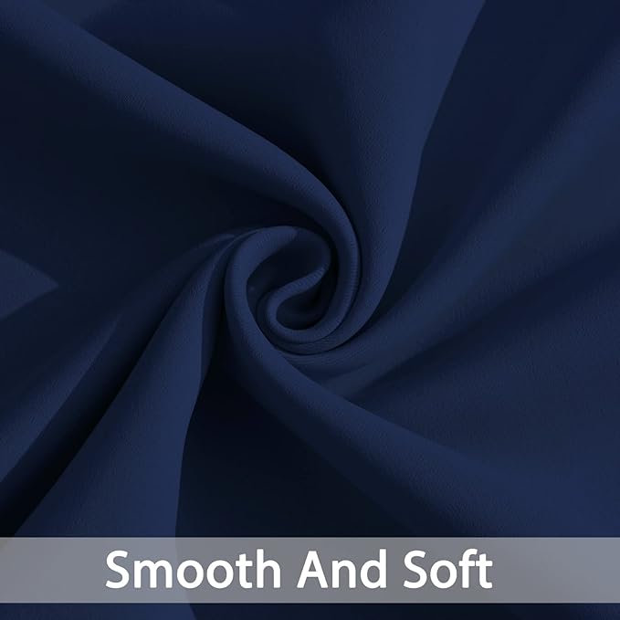 Yakamok Blackout Curtains Room Darkening Thermal Insulated with Grommet Window Curtain for Bedroom/Living Room(62Wx84L, Navy Blue, 2 Panels)