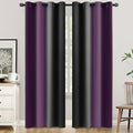 SimpleHome Ombre Room Darkening Curtains 84 inches Length for Bedroom,Grommet Gradient Light Blocking Purple and Black Window Curtains for Living Room,2 Panels, 52x84 inches