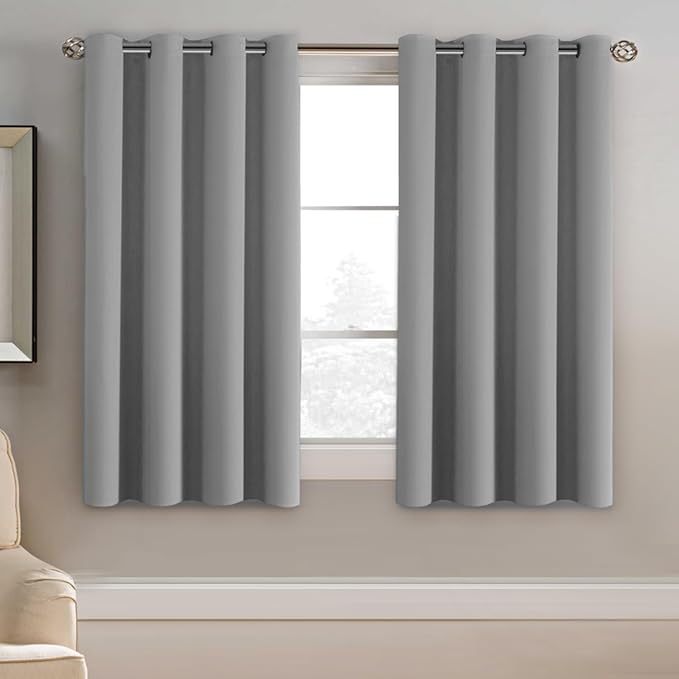 H.VERSAILTEX Blackout Curtain for Living Room Thermal Insulated Window Treatment Curtain 54 inch Length Energy Saving Solid Grommet Top Blackout Drape, One Panel, Dove Gray, 52" W x 54" L