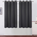 LEMOMO Dark Grey Blackout Curtains 52 x 63 Inch Length/Set of 2 Curtain Panels/Thermal Insulated Room Darkening Curtains for Bedroom and Living Room