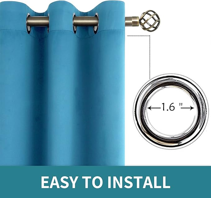 BGment Blackout Curtains - Grommet Thermal Insulated Room Darkening Bedroom and Living Room Curtains, Set of 2 Panels (52 x 54 Inch, Steel Blue)