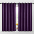 Yakamok Blackout Curtains Room Darkening Thermal Insulated Window Panels,Solid Grommet Top Drapes for Bedroom/Living Room(62Wx63L, Purple, 2 Panels)
