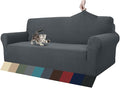 ZNSAYOTX 1 Piece Jacquard Couch Covers for 3 Cushion Couch High Stretch Sofa Cover for Pets Dogs Anti Slip Extra Large Sofa Slipcovers Furniture Protector (XL Sofa, Dark Grey)