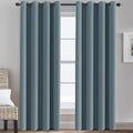 H.VERSAILTEX Blue Curtains/Drapes Blackout for Bedroom Room Darkening Thermal Curtains for Living Room Noise Reducing Sound Proof Solid Grommet Curtain (One Panel, Stone Blue, 52" W x 90" L)