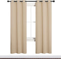 NICETOWN Room Darkening Curtain Panels for Cafe, Thermal Insulated Grommet Room Darkening Draperies/Drapes for Window (Biscotti Beige, 2 Panels, W34 x L72 -inch)