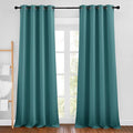 NICETOWN Sea Teal Blackout Curtains for Living Room, Grommet Thermal Insulated Window Drapes Room Divider Blinds Sound Reducing for Living Room, W46 x L102, 2 Pieces