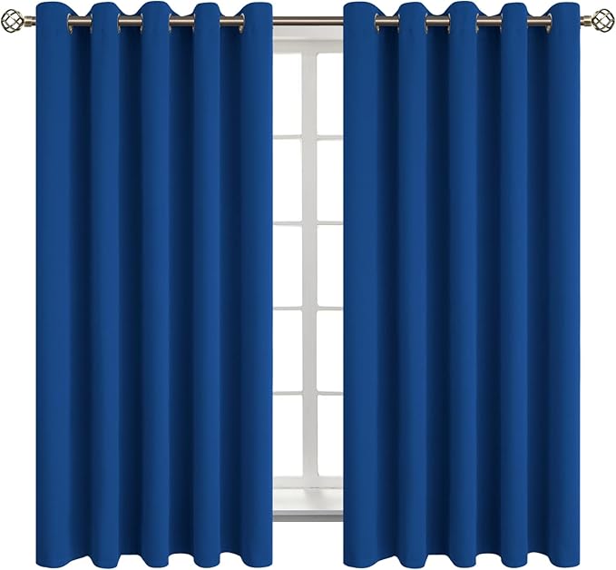BGment Blackout Curtains for Bedroom - Grommet Thermal Insulated Room Darkening Curtains for Living Room, 70 x 63 Inch, 2 Panels, Royal Blue