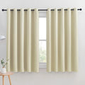 NICETOWN Room Darkening Curtain Panels for Cafe, Thermal Insulated Grommet Room Darkening Draperies/Drapes for Window (Beige, 2 Panels, W70 x L63 -inch)