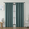 Simplebrand Ava Dark Green Blackout Curtains for Bedroom 72 Inch Length 2 Panels Set, Privacy Thermal Insulated Rod Pocket Door Window Curtains for Patio French Door Front Door, W40 x L72 Inch