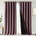NICETOWN Full Shading Curtains for Windows, Super Heavy-Duty Black Lined Blackout Curtains for Bedroom, Privacy Assured Window Treatment (Dry Rose, Pack of 2, 70 inches W x 95 inches L)