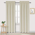 DWCN Blackout Curtains for Bedroom – Rod Pocket Thermal Insulated Noise Reducing Noise Reducing Drapes for Living Room, W 42 x L 84 Inch, 2 Panels, Light Beige