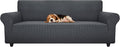 ZNSAYOTX Stretch Oversized Couch Cover Universal Sofa Covers for Living Room Dogs Pet Furniture Protector Spandex Extra Large Sofa Slipcovers with Anti Slip Foam Sticks (Dark Grey, XL Sofa)
