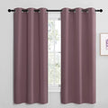 NICETOWN Dry Rose Room Darkening Curtains for Kitchen, Set of 2, 42 inches Wide by 68 inches Long, Window Treatment Thermal Insulated Solid Grommet Room Darkening Curtains/Drapes for Bedroom