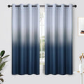 SimpleHome Ombre Curtains 52 x 63 Inch for Bedroom 2 Panels, Gradient Grey White to Navy Blue Light Blocking Thermal Insulated Grommet Room Darkening Window Curtain/Drapes for Living Room