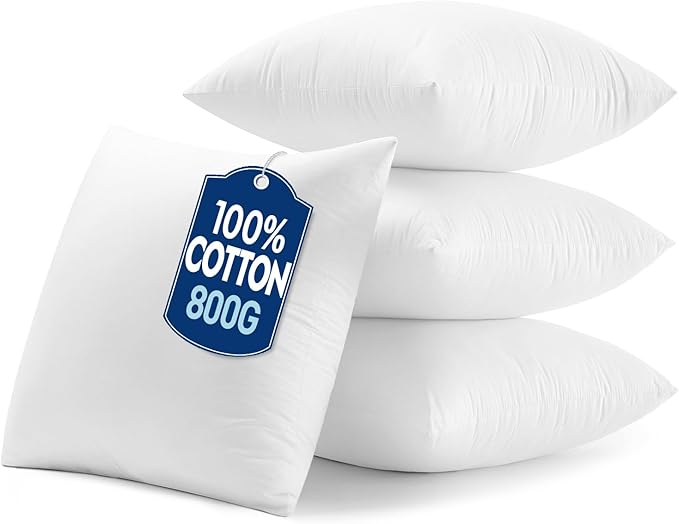 MIULEE 24x24 Pillow Inserts,Set of 4 100% Virgin Microfiber with Cotton Cover Throw Pillows for Couch Sofa and Bed