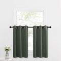 NICETOWN Valances and Tiers for Bathroom, Kitchen Farmhouse Style Short Curtain Shade Privacy Room Darkening Window Dressing Casual Curtain Drapes for Christmas, 2 Panels, W42 x L36, Dark Mallard
