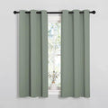 NICETOWN Window Curtain Panels, Thermal Insulated Solid Grommet Blackout Draperies/Drapes for Basement (Greyish Green, 1 Pair, 34 by 54-inch)