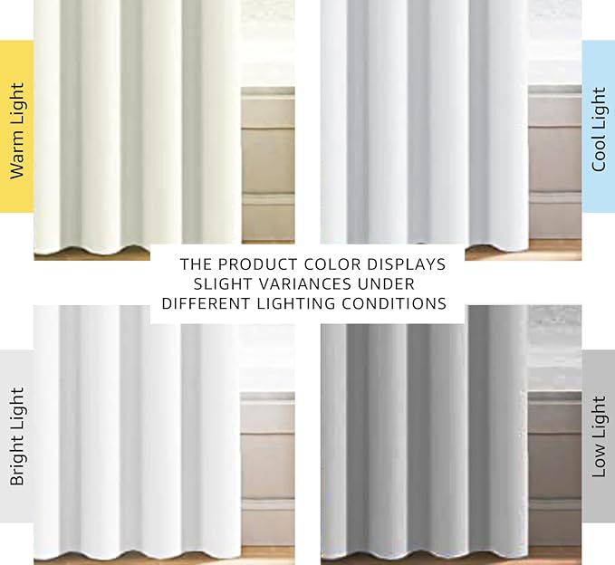 H.VERSAILTEX White Curtain 84 inches Long for Living Room Thermal Insulated Christmas Curtains Window Treatment Panel Bedroom Curtain for Door Thermal Curtains for Winter - One Panel - Grommet, White