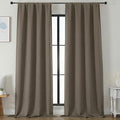 Simplebrand Blackout Extra 10ft Curtains for Patio 120 Inches Long 2 Panels Set, Solid Thermal Insulated Energy Saving Rod Pocket Window Treatment Curtains Blackout Drapes, 50" Wx120 L, Latte