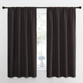 NICETOWN Window Curtains for Bedroom, Toffee Brown, 2 Panels, W42 x L48 -Inch, Home Decoration Thermal Insulated Rod Pocket Blackout Blinds & Drapes for Small Windows