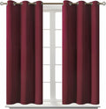 BGment Blackout Curtains for Bedroom - Grommet Thermal Insulated Room Darkening Curtains for Living Room, Set of 2 Panels (38 x 45 Inch, Burgundy)