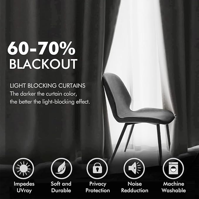 MIULEE 90 Inches Velvet Pure White Elegant Grommet Thermal Insulated Soundproof Room Darkening/Drapes for Classical Living Room Bedroom Decor 52 x 90 Inch Set of 2