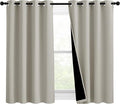 NICETOWN 100% Blackout Curtains 54 inches Long, Double-Deck Completely Blackout Window Treatment Thermal Insulated Lined Drapes for Small Window (Natural, 1 Pair, 46 inches Width Each Panel)