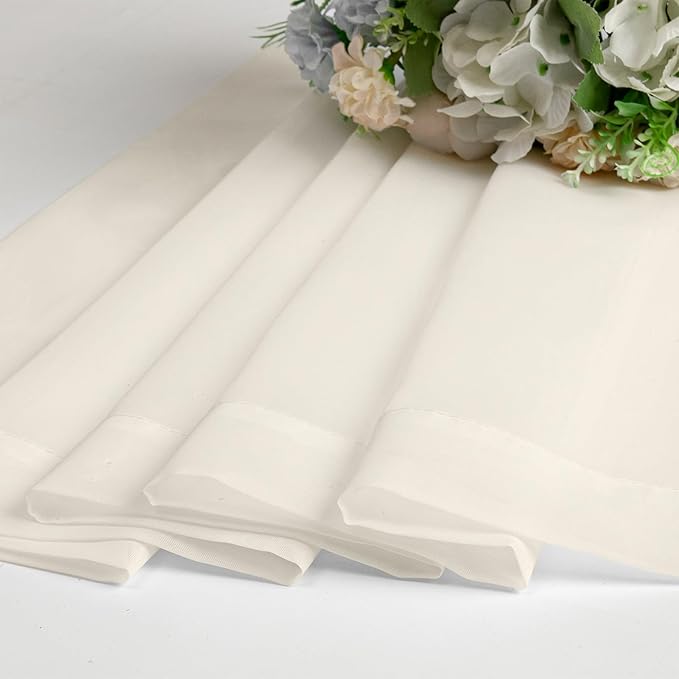 OVZME Cream Sheer Curtains 72 Inches Long 2 Panels - Soft Light Filtering Window Sheer Panels for Living Room/Bedroom, Top Dual Rod Pocket, 1 Pair, Each 42Wx72L Inches