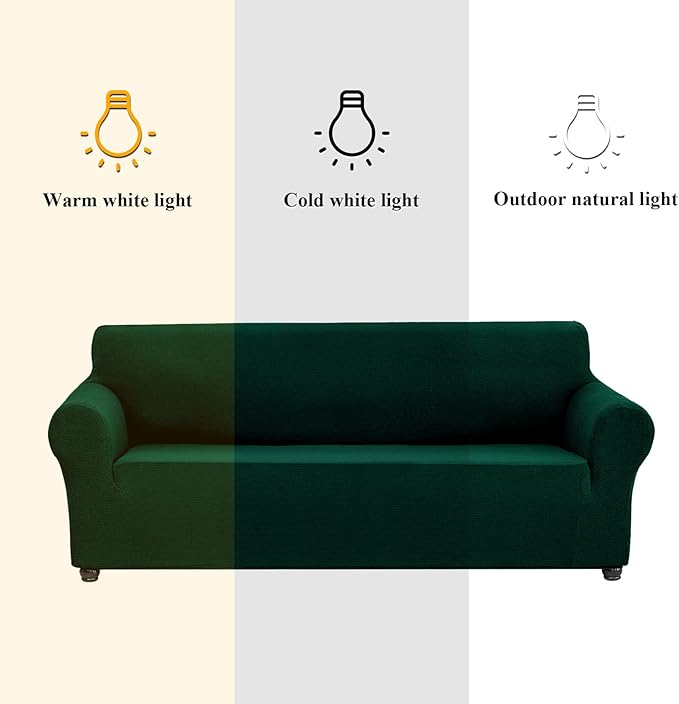 Joccun Christmas Stretch Loveseat Couch Cover Slipcover, 1-Piece Sofa Cover for 2 Cushion Couch Spandex Jacquard Washable Furniture Protector Cover for Living Room,Kids,Pets（Loveseat,Hunter）