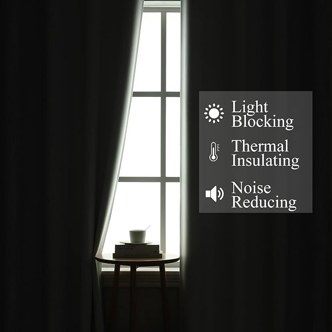 Estelar Textiler Lilac and Greyish White Ombre Blackout Curtains 102 Inches Long 2 Panels Set, Thermal Insulated Drapes for Bedroom,Full Light Blocking Grommet Curtains for Living Room,52Wx102L