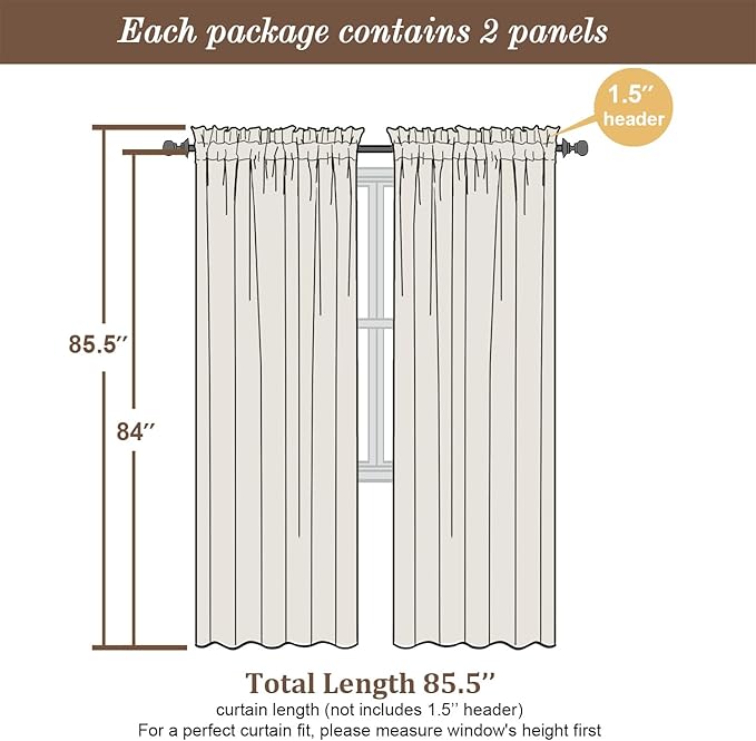 Chyhomenyc Purple Sheer Curtains 84 Inch Length 2 Panels, Light Filtering Soft Airy Voile Rod Pocket Sheer Window Drapes for Bedroom Living Room, Each 42Wx84L Inches