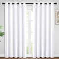 Yakamok Blackout Curtains Room Darkening Thermal Insulated Window Panels,Solid Grommet Top Drapes for Bedroom/Living Room(62Wx84L, Pure White, 2 Panels)