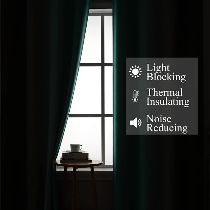 Estelar Textiler Brown and Teal Ombre Blackout Curtains 90 Inch Length 2 Panels Set, Thermal Insulated Drapes for Bedroom, Full Room Darkening Grommet Gradient Curtains for Living Room,52Wx90L
