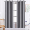 Yakamok Room Darkening Gray Blackout Curtains Thermal Insulated Grommet Curtain Panels for Bedroom, 38W x 72L, Grey, 2 Panels